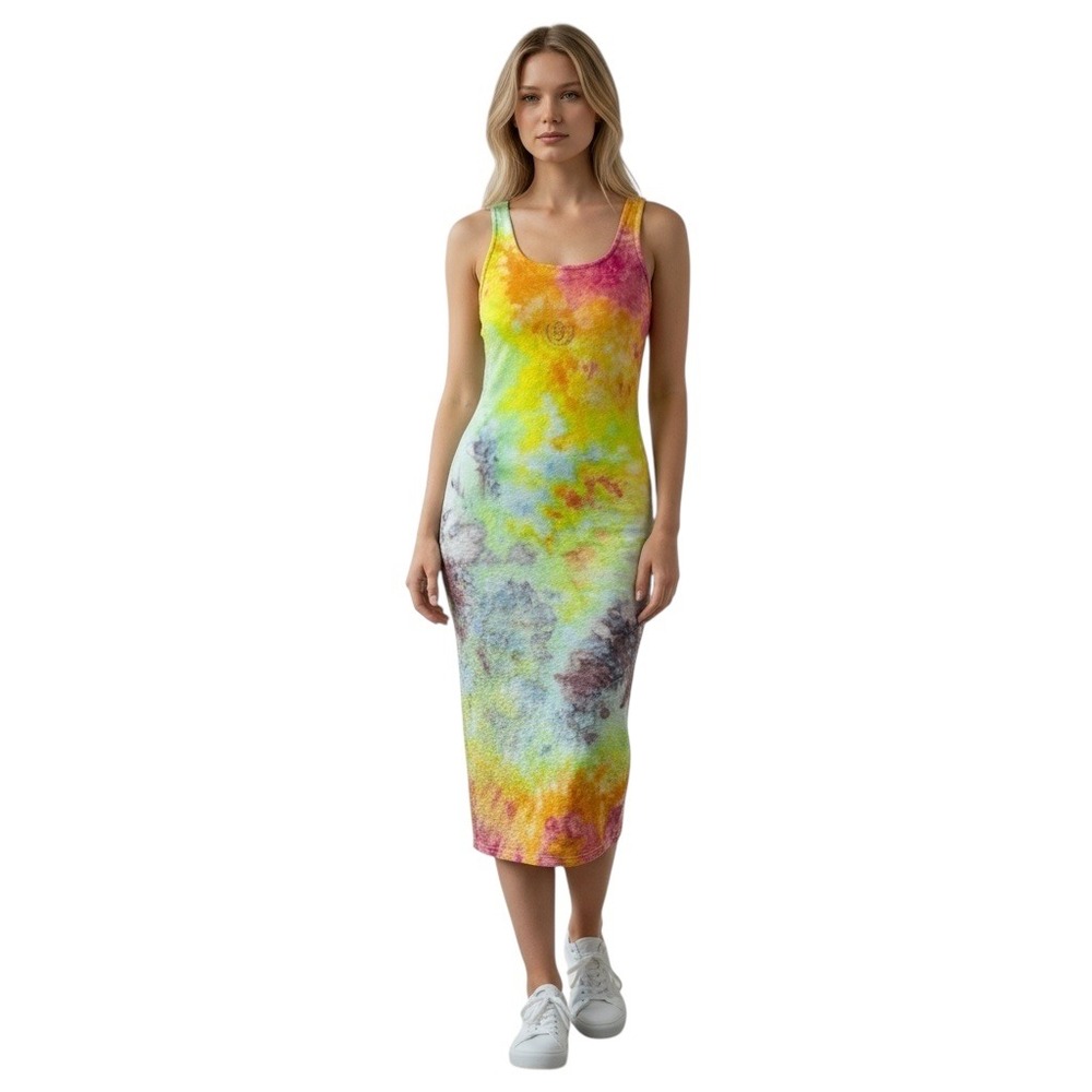 VTG Walt Disney World Midi‎ Dress Medium Handmade Tie Dye Sleeveless Cotton 976